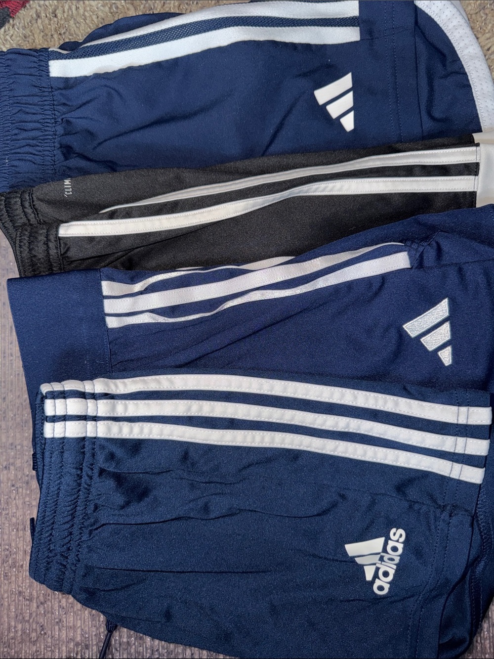 adidas Navy Blue and Black Soccer Shorts